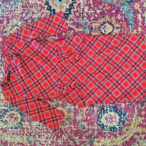 Red tartan plaid party dress size 10